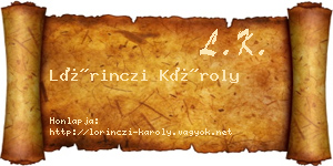 Lőrinczi Károly névjegykártya